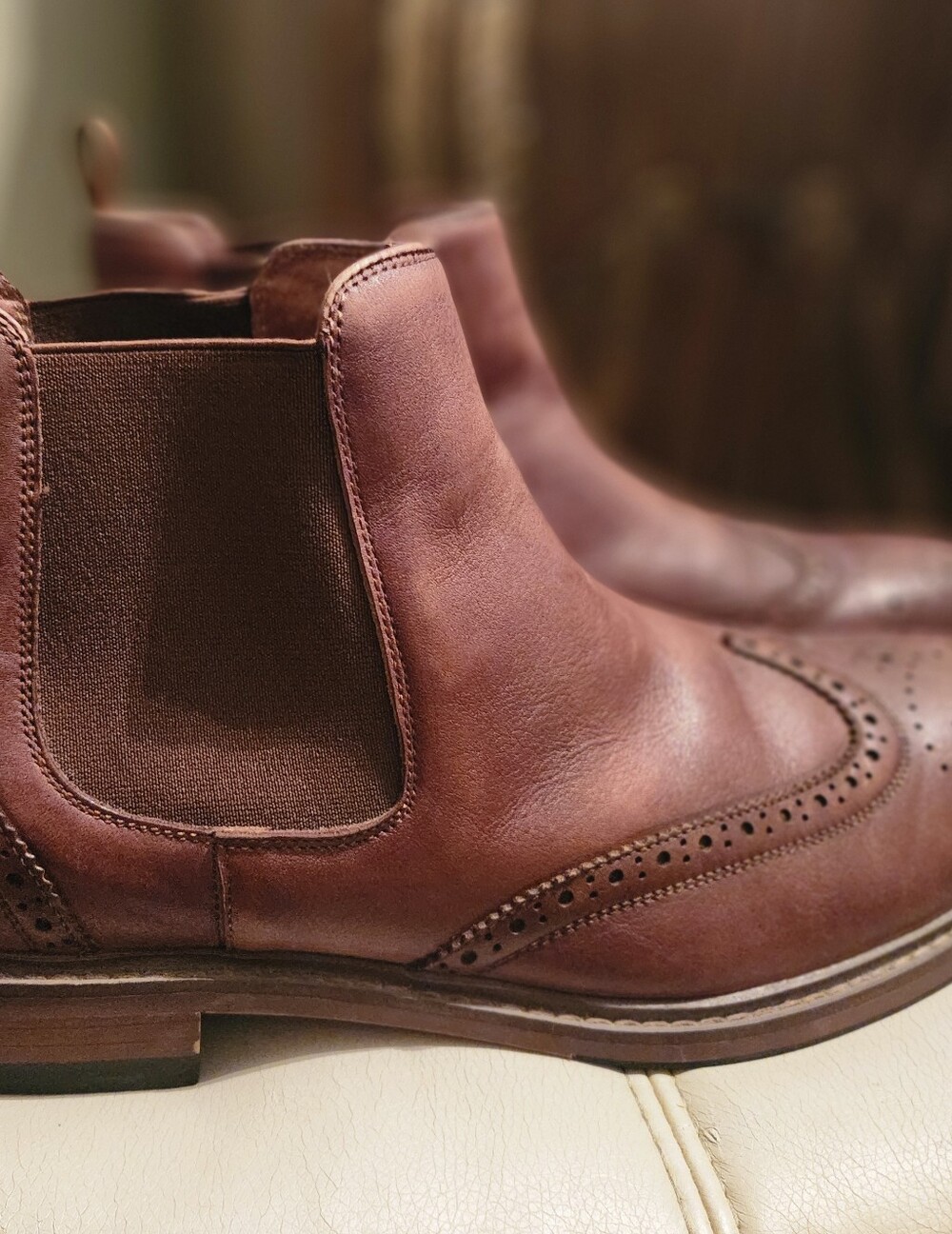 Florsheim Men's Brown Leather Chukka Brogue Boots